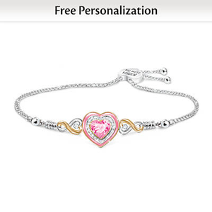Granddaughter Spinning Birthstone Bracelet - October