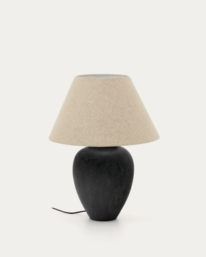 Mercadal ceramic table lamp in a black finish Australia adaptor