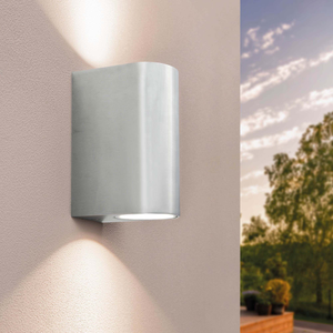 LED Wandleuchte - Dimmbar - IP54 - GU10 Fassung - Up & Down - Edelstahl  - Innen- und Außenbereich - Santa Barbara