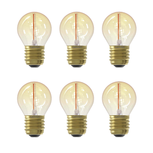 6x E27 LED Lampe Filament - 1W - 2100K - 50 Lumen - Gold