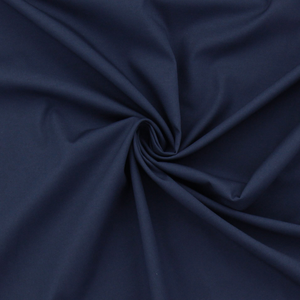 Tissu popeline de coton stretch - Bleu nuit