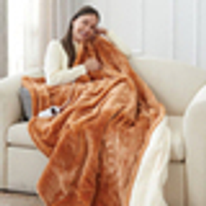 Electric Reversible Heated Throw (Copper/ Whi