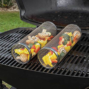 Rolling BBQ Grill Basket (Pack of 2)