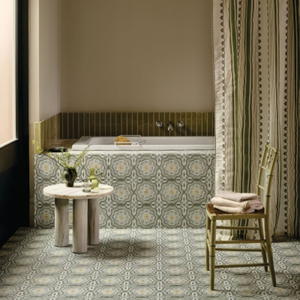 Nina Campbell Cochin Green Porcelain Tile 20x20cm