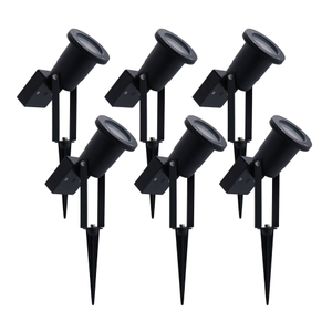 6x Spot à Piquer Solaire LED - Noir - IP65