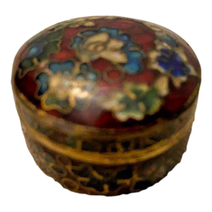 Early 20th Century Vintage Round Cloisonné Pill Box