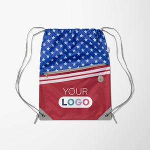 Full Color Recycled Americana Drawstring Bag