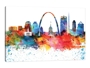 Saint Louis Colorful Watercolor Skyline