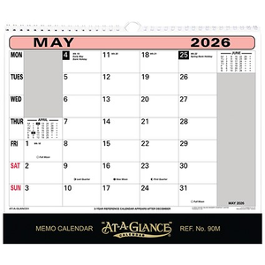 At-A-Glance 2026 Wall Calendar, 276x300mm