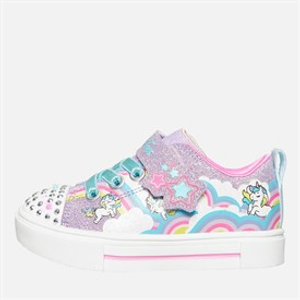 SKECHERS Infant Girls Twinkle Sparks Jumping Clouds Trainers Lavendar/Metallic