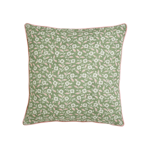 Folk Ditsy Cushion 45cm x 45cm, Green/Pink