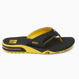 Reef Mens Fanning Pregame Flip Flops - 9 UK / Black/Yellow