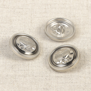 Bouton métal cœur 18 mm - Argent