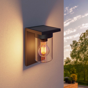 Solar Wandleuchte mit Sensor - IP44 - E27 Fassung - Anthrazit