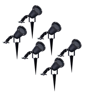 6er set LED Gartenstrahler Aluminium - IP65 - GU10 Fassung - 1M Kabel