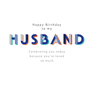Moonpig Celebrating You Today Husband Typography Birthday Card