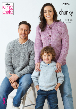 Sweaters and Cardigan in King Cole Simply Denim Chunky (6374)