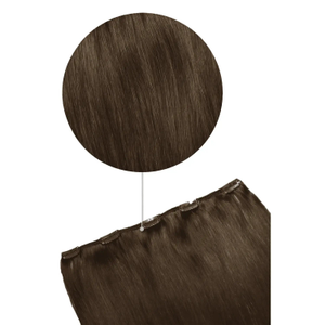 One Piece Top-up Remy Clip in Human Hair Extensions - Medium Brown (#4)