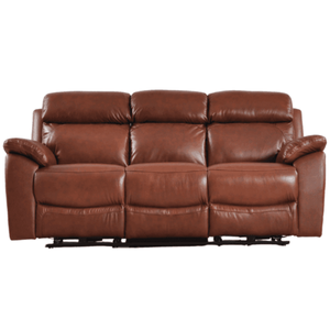Dandrea Genuine Leather Tan Electric Recliner 3 Seater Sofa