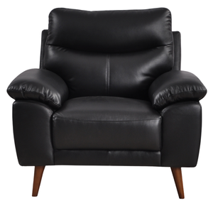 Vantage Genuine Leather Black Armchair