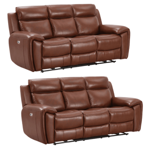 Annecy Tan Leather Electric Recliner 3+3 Sofa Set