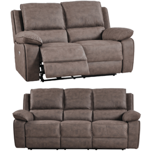 Maple Brown Suede Recliner 3+2 Sofa Set