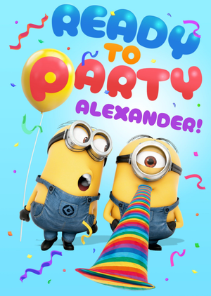 Minions Ready To Party Birthday Card