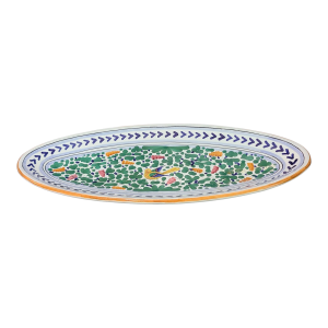 Late 20th Century Keesal & Mathews n.y.c Italian Terra-Cotta Hand Painted Deruta Pottery Oval Long Platter