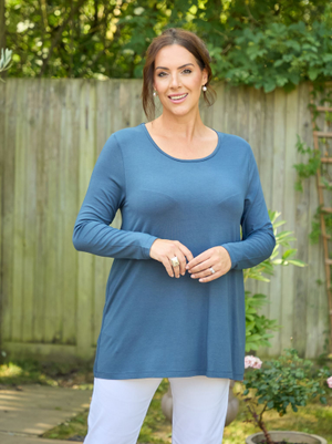 Tessa Jersey Top - Denim Blue