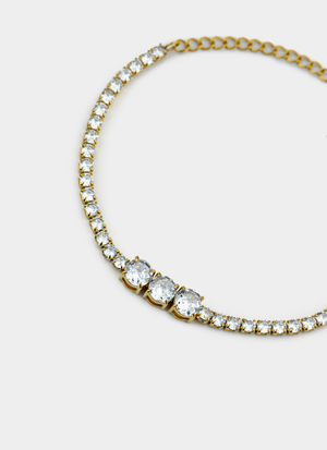 Vendetta Triple Stone Tennis Bracelet - 18K Gold Plated