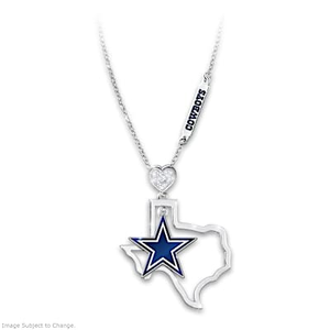 Diamond Cowboys Touchdown Tribute Pendant Necklace
