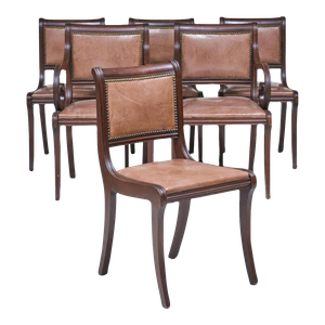 Six Regency Style Oak 1920s Dining Chairs