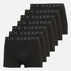 Ben Sherman Mens Jalen Seven Pack Boxer Trunks Black Pack A