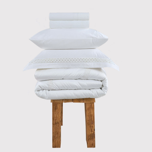 800 Thread Count Egyptian Cotton Imperial Lace Bedding Set - White