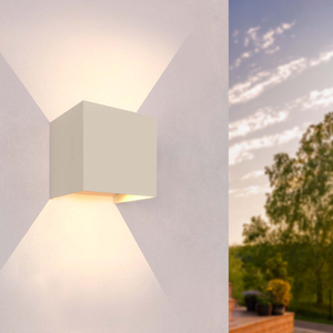 LED Wandleuchte Außen - Beidseitig - 3W - 3000K - IP54 - Dimmbar - Beige