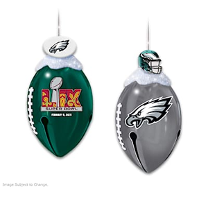 Eagles Super Bowl LIX FootBells Ornament Collection