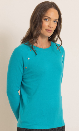 Ribbed Long Sleeve Jumper - Teal