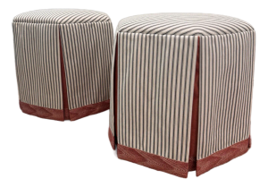 Lee Industries 8621-00 French Ticking Ottoman- Set of 2