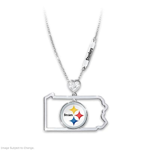Diamond Steelers Touchdown Tribute Pendant Necklace