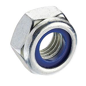 M12 x 1.25 Fine Pitch Nyloc Nuts Class 6 DIN 985 Type T Thin, Bright Zinc Plated