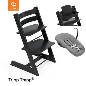 Stokke® Tripp Trapp® Highchair + Baby Set + Newborn Set Bundle - Beech Black