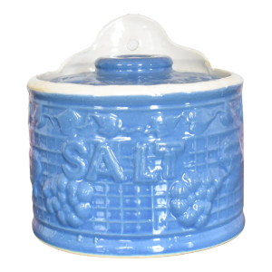 Antique Blue Stoneware Salt Box