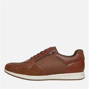 GEOX Mens Avery Zip Trainers Brown