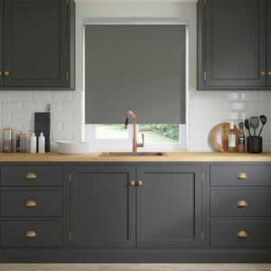 Vaila Graphite Grey Roller Blinds: 1125mm x 980mm Recess