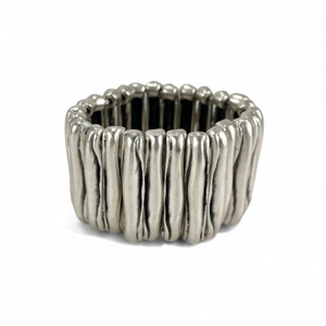 Gaia Antique Silver Wide Bracelet