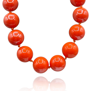 Lucy Gumball Orange Coated Resin Knotted Necklace