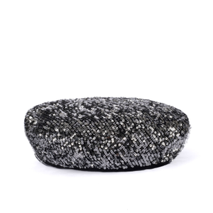 Suzy - Silver Sequin Beret Hat