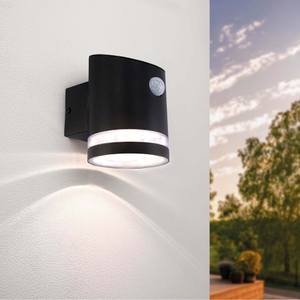 Solar Wandleuchte mit Sensor Elara - 3000K - 150 Lumen - Schwarz