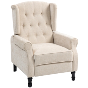 HOMCOM 150° Reclining Vintage Armchair, with footrest - Beige