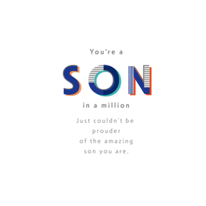 Moonpig You're A Son In A Million Typography Birthday Card